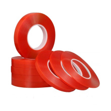 Red liner transparent acrylic double sided PET polyester clear adhesive film tape roll